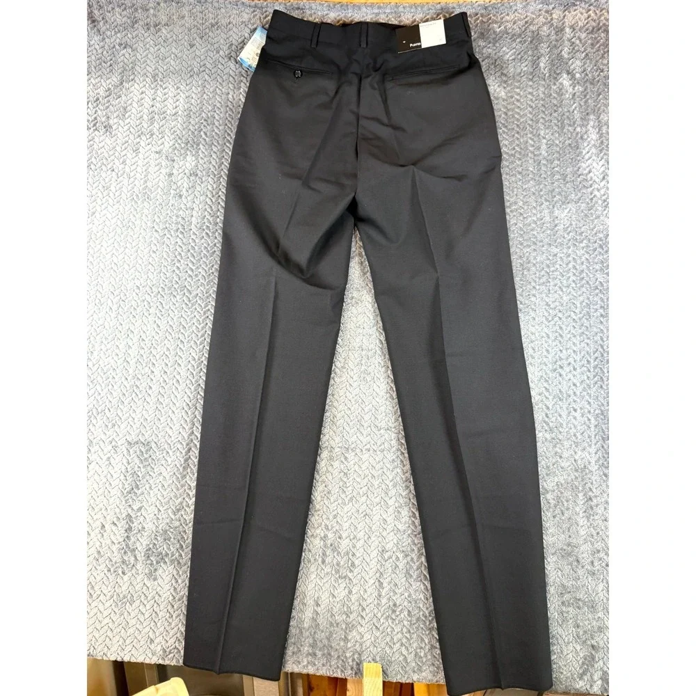 Doc & Amelia Premier Dress Pants Mens 32 Black Pleated Straight Business Formal